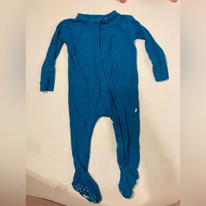 Posh Peanut Ribbed Teal Footed One Piece